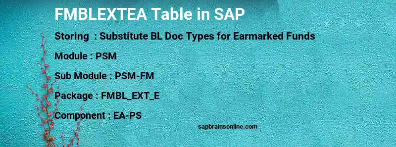 SAP FMBLEXTEA table