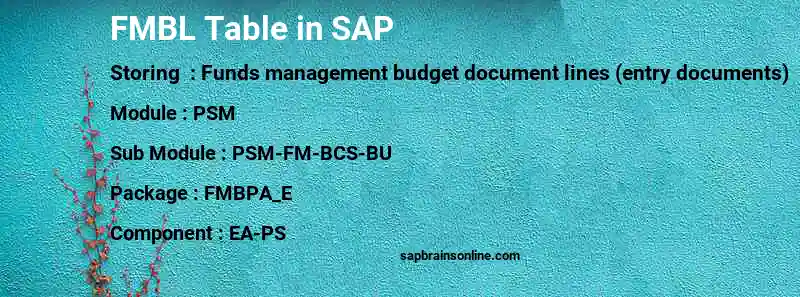 SAP FMBL table