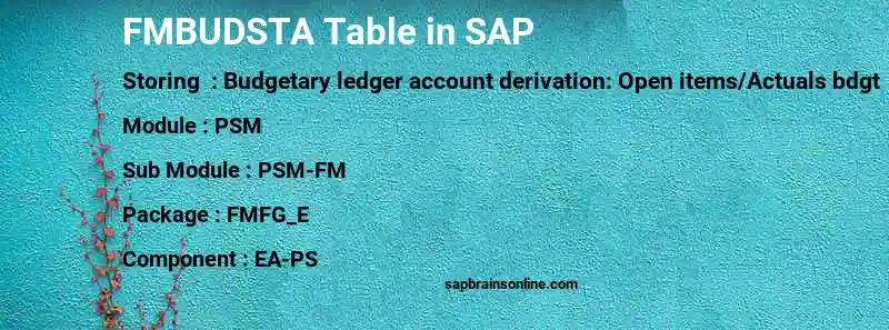 SAP FMBUDSTA table