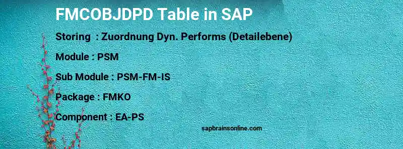 SAP FMCOBJDPD table