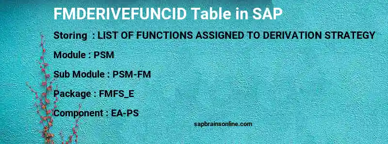 SAP FMDERIVEFUNCID table