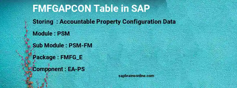 SAP FMFGAPCON table