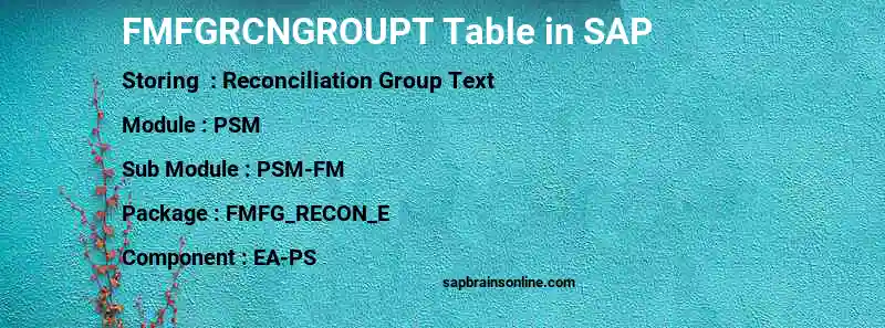SAP FMFGRCNGROUPT table