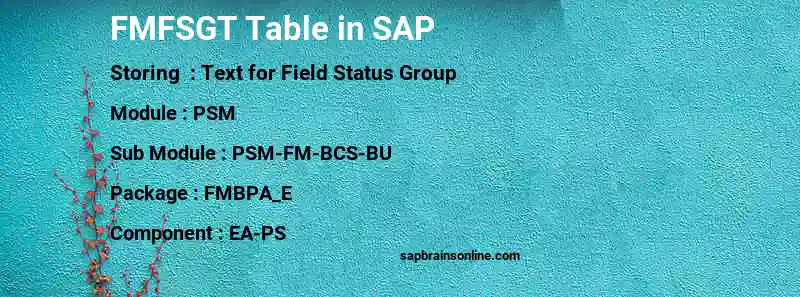 SAP FMFSGT table