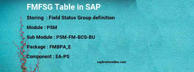 SAP FMFSG table
