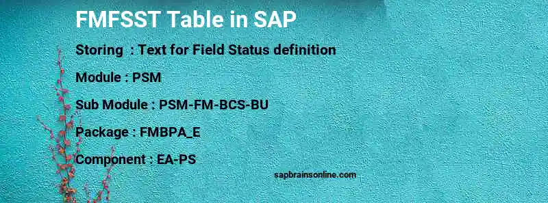 SAP FMFSST table