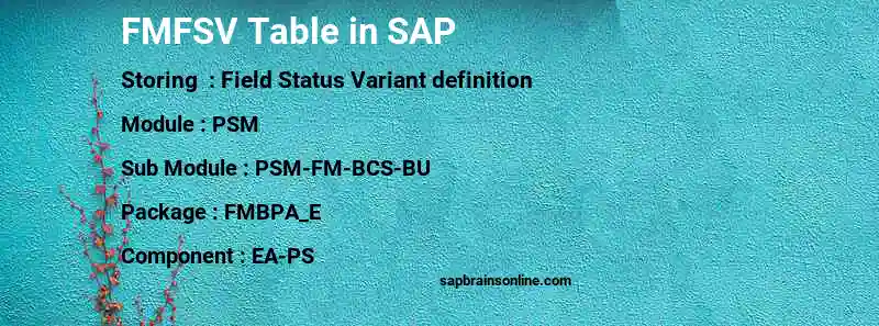 SAP FMFSV table