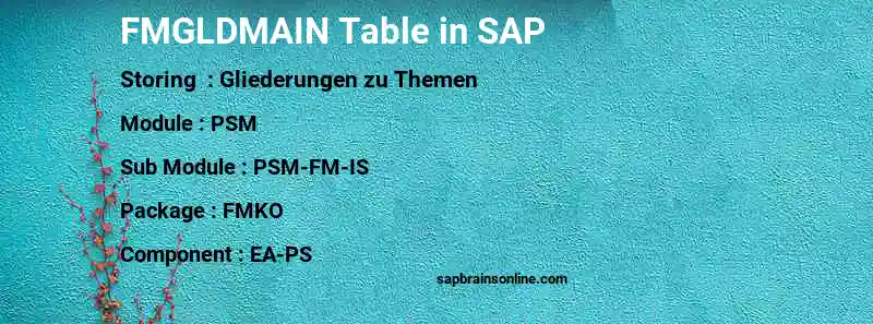 SAP FMGLDMAIN table