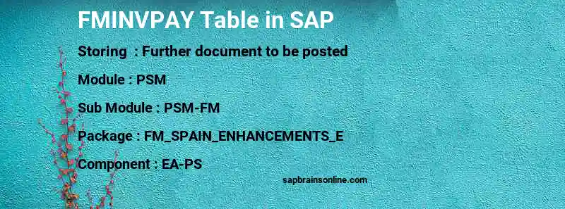 SAP FMINVPAY table