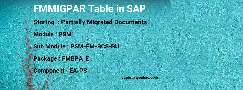 SAP FMMIGPAR table
