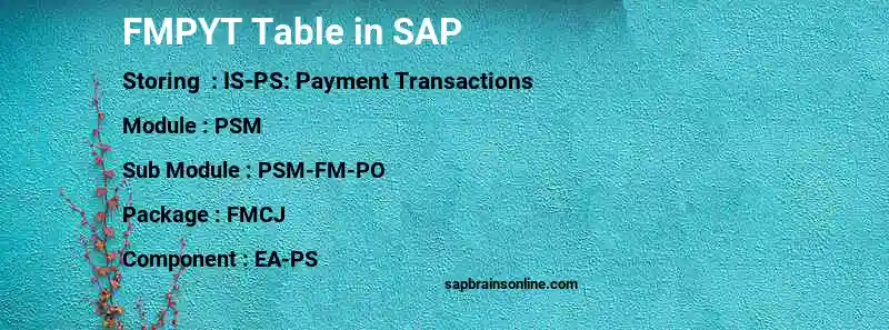 SAP FMPYT table