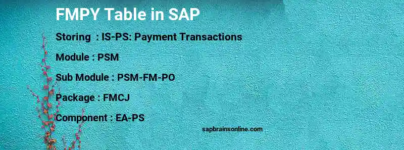 SAP FMPY table