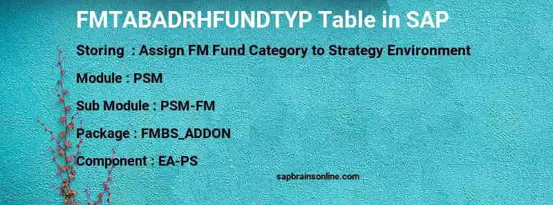 SAP FMTABADRHFUNDTYP table