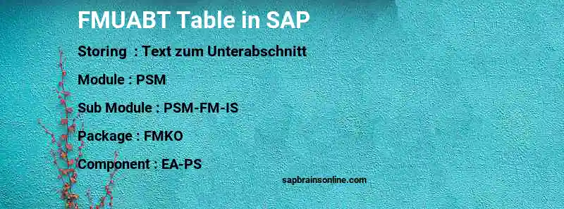 SAP FMUABT table
