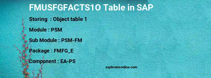 SAP FMUSFGFACTS1O table