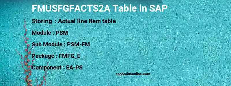 SAP FMUSFGFACTS2A table