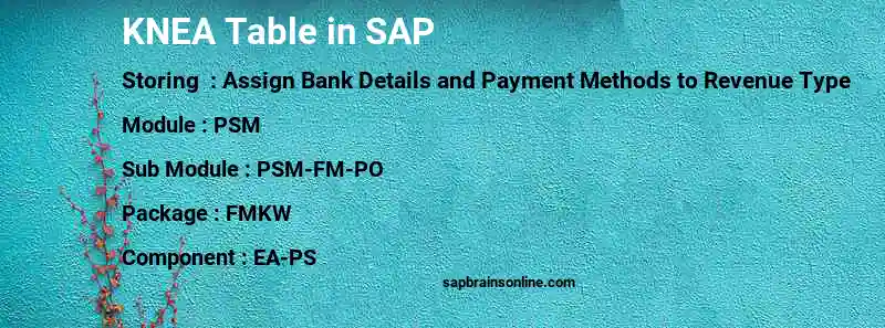 SAP KNEA table