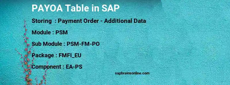 SAP PAYOA table