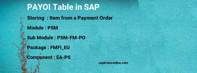 SAP PAYOI table