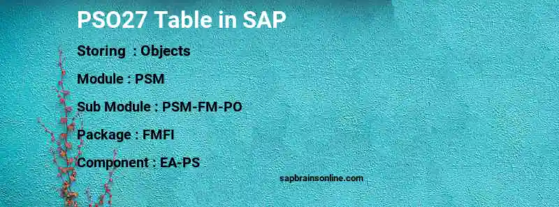 SAP PSO27 table