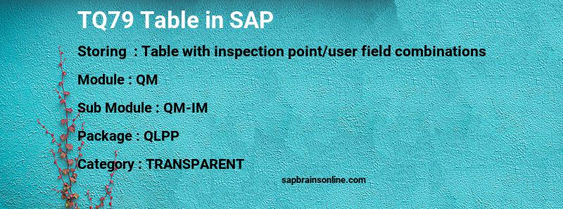 SAP TQ79 table