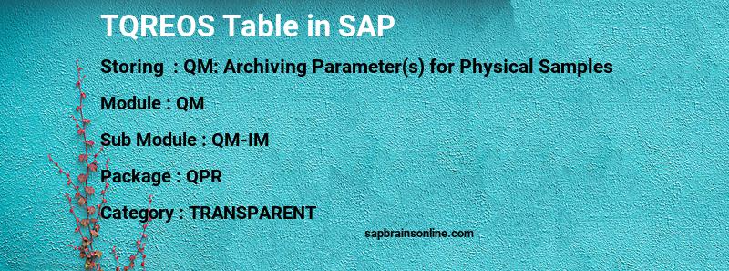 SAP TQREOS table