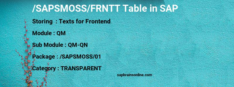 SAP /SAPSMOSS/FRNTT table