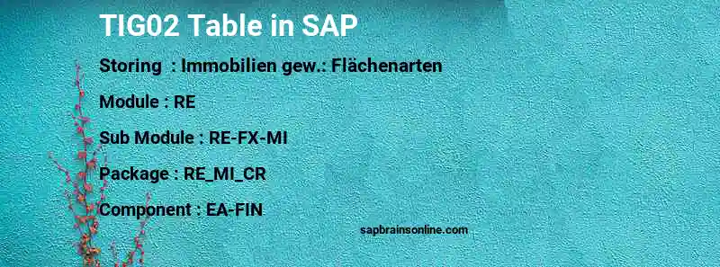 SAP TIG02 table