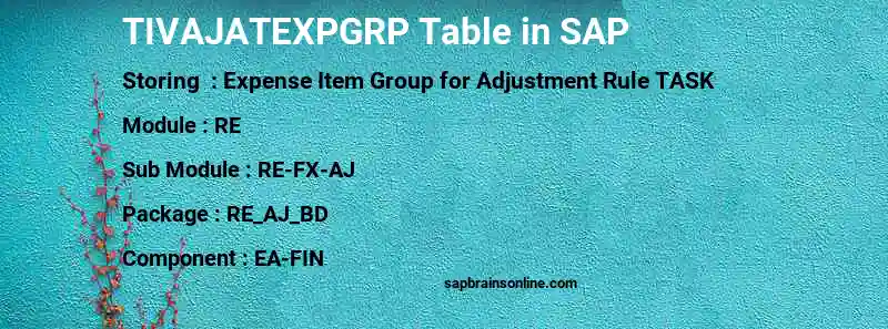 SAP TIVAJATEXPGRP table