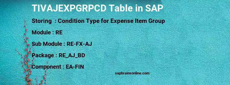 SAP TIVAJEXPGRPCD table