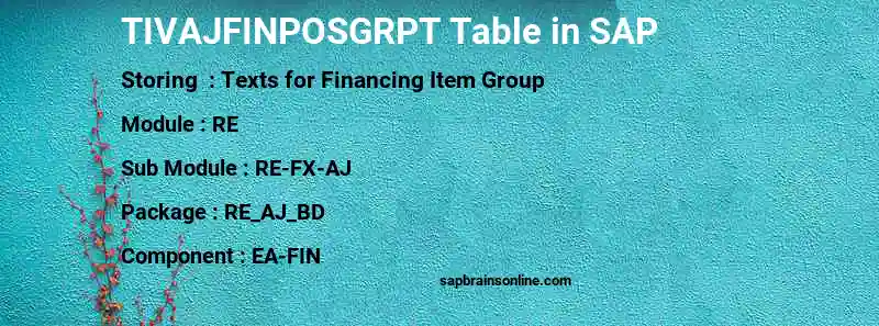 SAP TIVAJFINPOSGRPT table