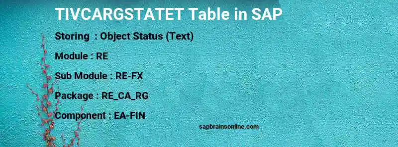 SAP TIVCARGSTATET table