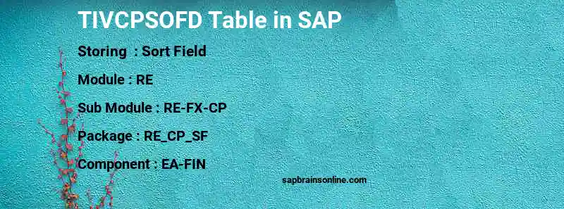 SAP TIVCPSOFD table