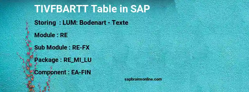 SAP TIVFBARTT table