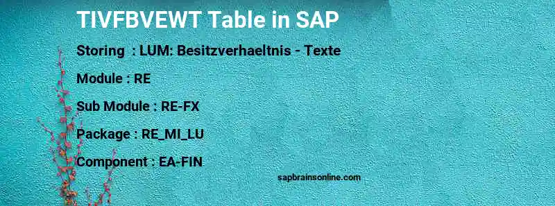 SAP TIVFBVEWT table