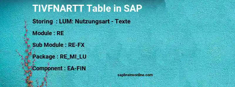 SAP TIVFNARTT table