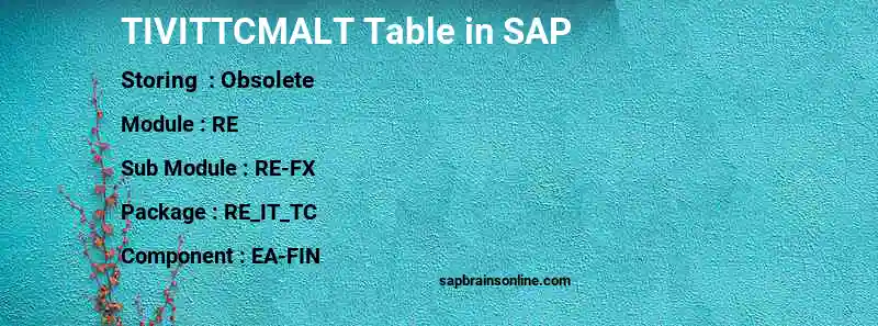 SAP TIVITTCMALT table