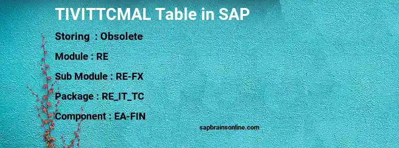 SAP TIVITTCMAL table