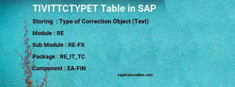 SAP TIVITTCTYPET table