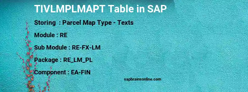 SAP TIVLMPLMAPT table