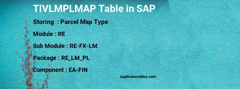 SAP TIVLMPLMAP table
