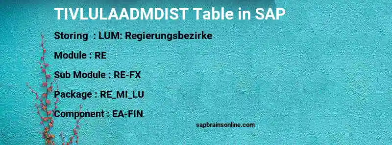 SAP TIVLULAADMDIST table
