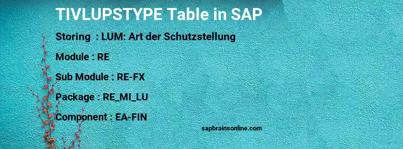 SAP TIVLUPSTYPE table