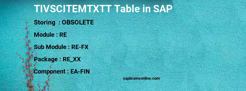SAP TIVSCITEMTXTT table
