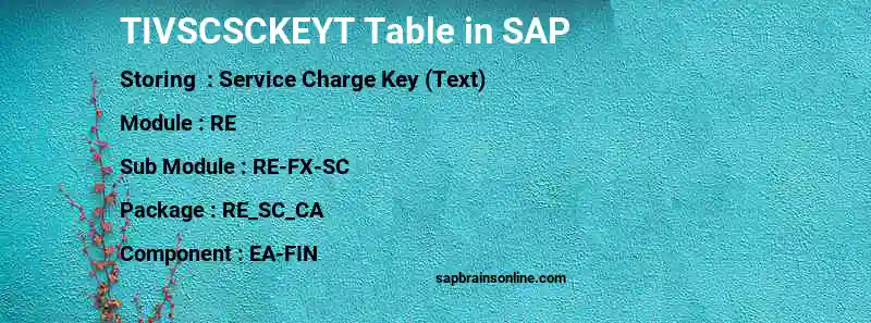 SAP TIVSCSCKEYT table