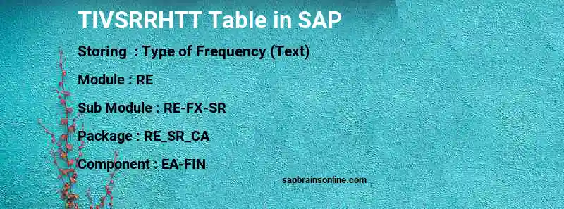 SAP TIVSRRHTT table