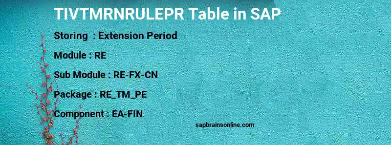 SAP TIVTMRNRULEPR table
