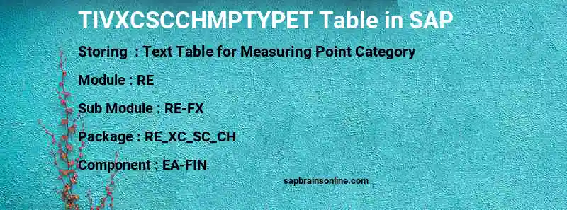 SAP TIVXCSCCHMPTYPET table