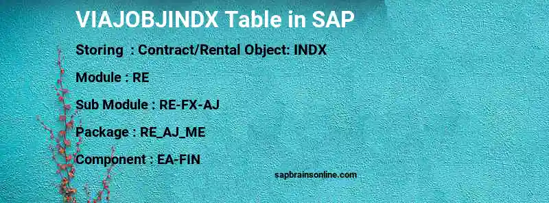 SAP VIAJOBJINDX table