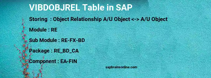 SAP VIBDOBJREL table